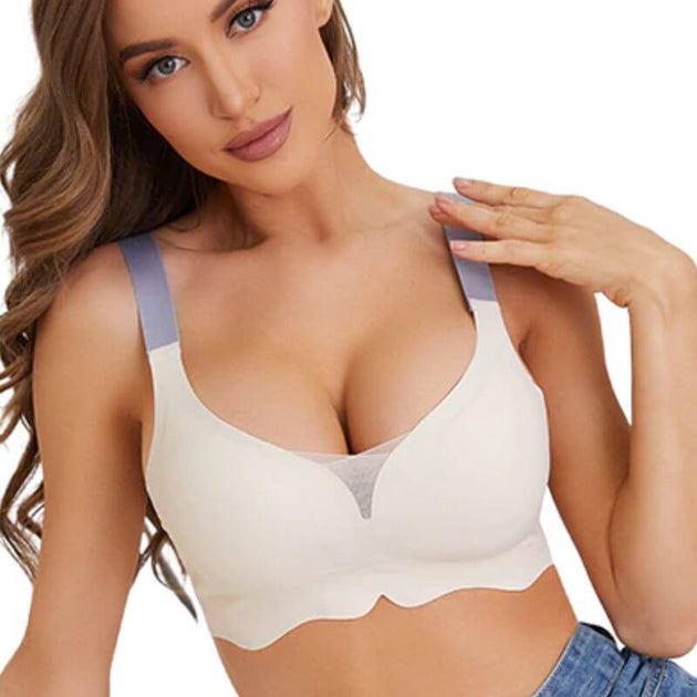 Women's Plus Size Sexy Push Up Bra- Front Closure Butterfly Brassiere  Backless Bralette Breast Seamless Bras Large Size Cup Brassiere,Gray,40B