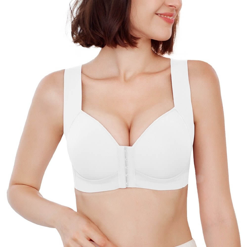 Magic Front Closure Seamless Push Up Bra Plus Size | White – Magic Bra
