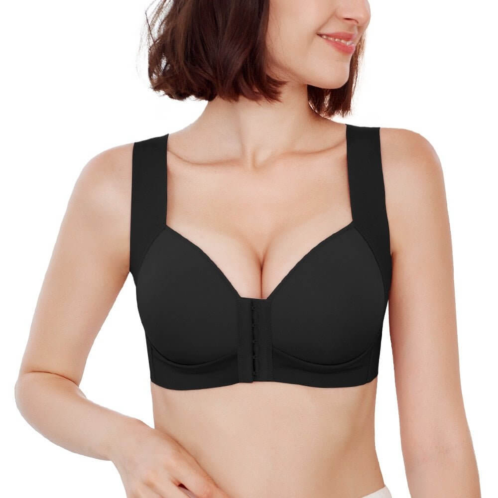 Magic Front Closure Seamless Push Up Bra Plus Size | Black – Magic Bra