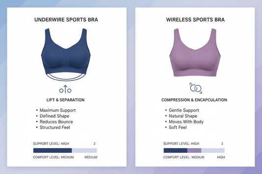 How Do Underwire Sports Bras Differ from Wireless Sports Bras in Support and Comfort? - Magic Bra