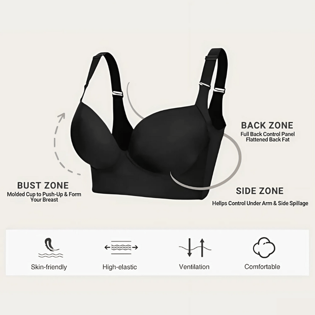 Magic Back Smoothing Push-Up Bra | Full Bust Lifted, Confidence Boosted