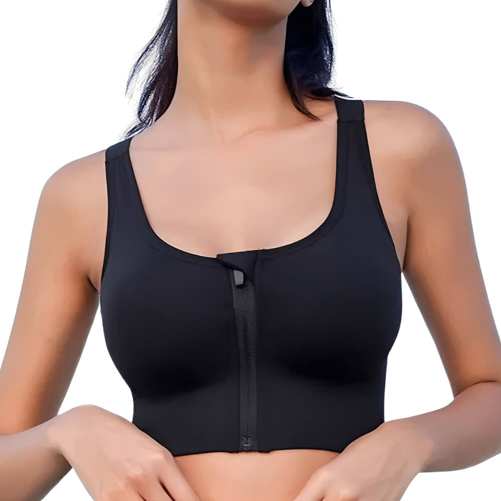Magic Front Zip Crossback Sports Bra | High - Impact Support & Breathable Comfort - Magic Bra