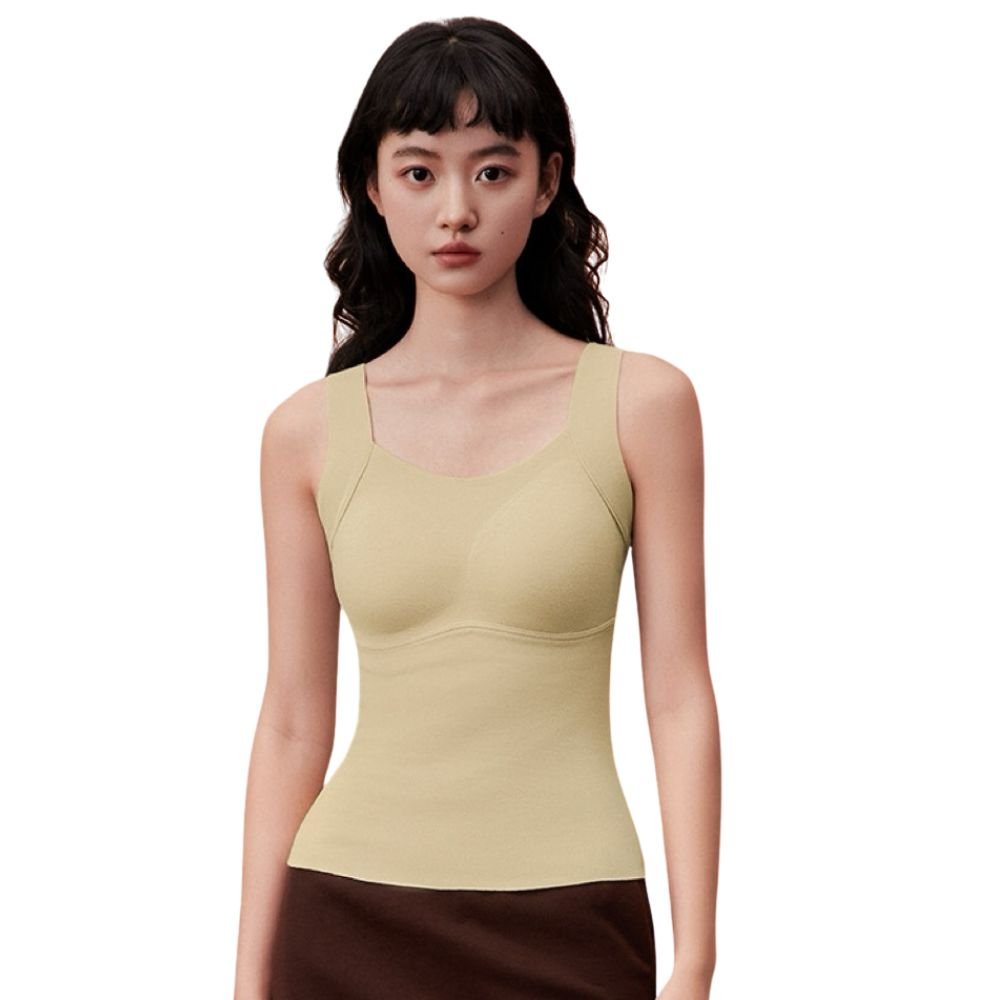 Magic Seamless Built - In Bra Cami with Fixed Pads | Soft Shaping Tank with Wide Straps - Magic Bra