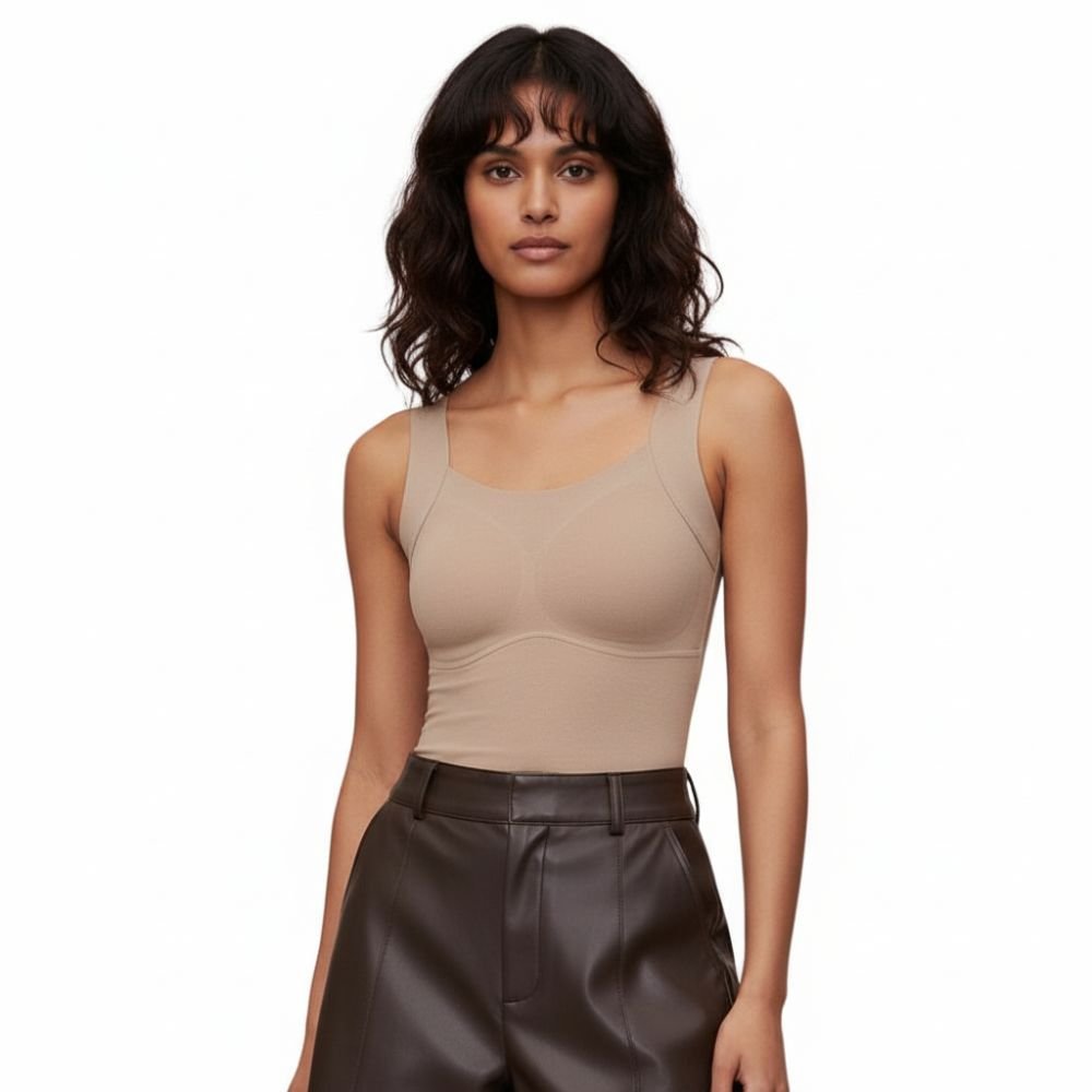 Magic Seamless Built - In Bra Cami with Fixed Pads | Soft Shaping Tank with Wide Straps - Magic Bra