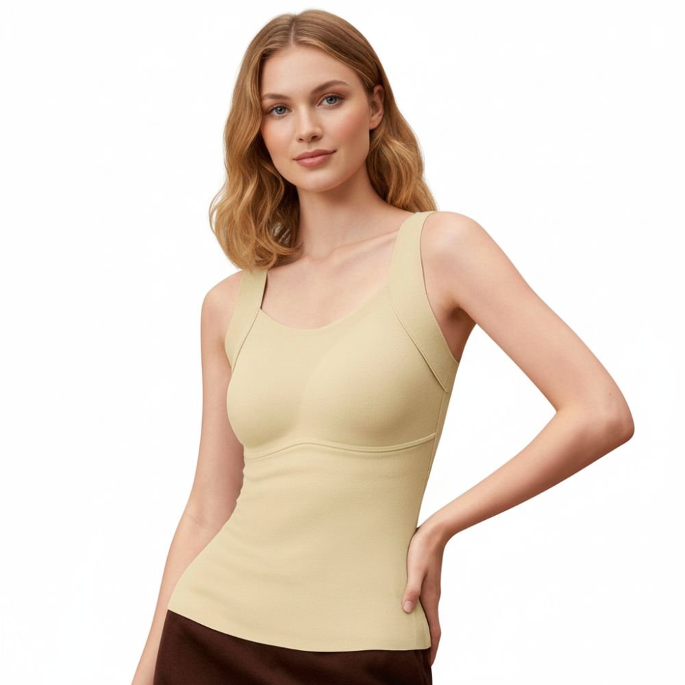 Magic Seamless Built - In Bra Cami with Fixed Pads | Soft Shaping Tank with Wide Straps - Magic Bra