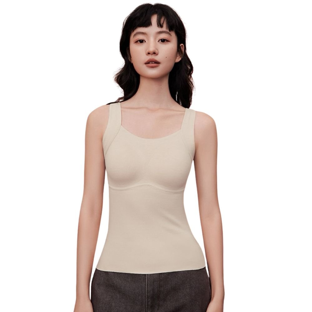 Magic Seamless Built - In Bra Cami with Fixed Pads | Soft Shaping Tank with Wide Straps - Magic Bra