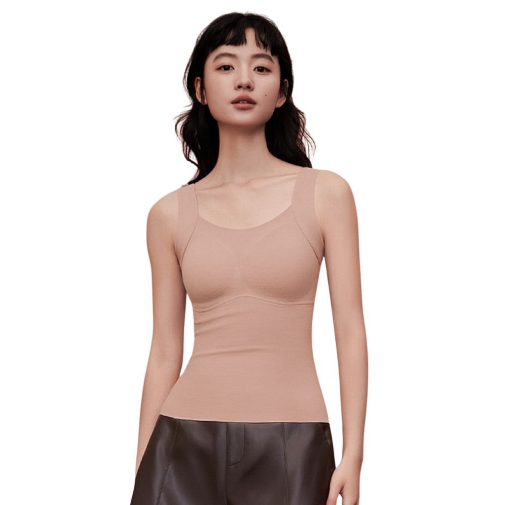 Magic Seamless Built - In Bra Cami with Fixed Pads | Soft Shaping Tank with Wide Straps - Magic Bra