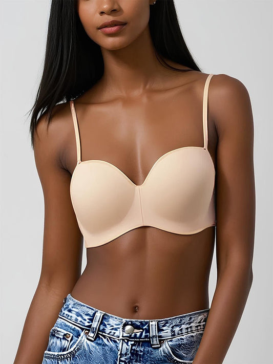 Magic Seamless Convertible Strapless Push - Up Demi Bra - Magic Bra