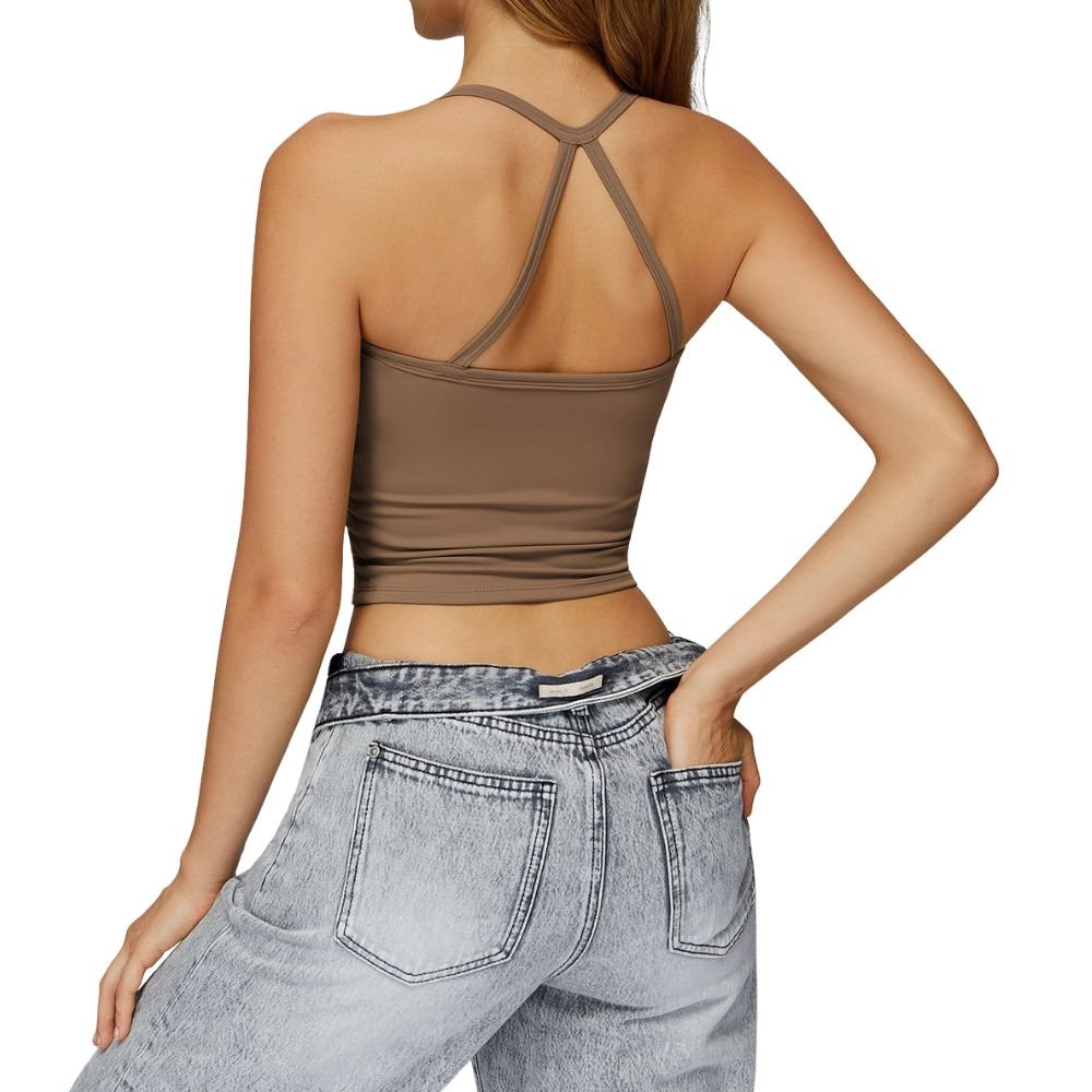 Magic Strappy Built - In Bra Tank Top with Removable Pads | Seamless Support Cami for Yoga & Everyday Wear - Magic Bra