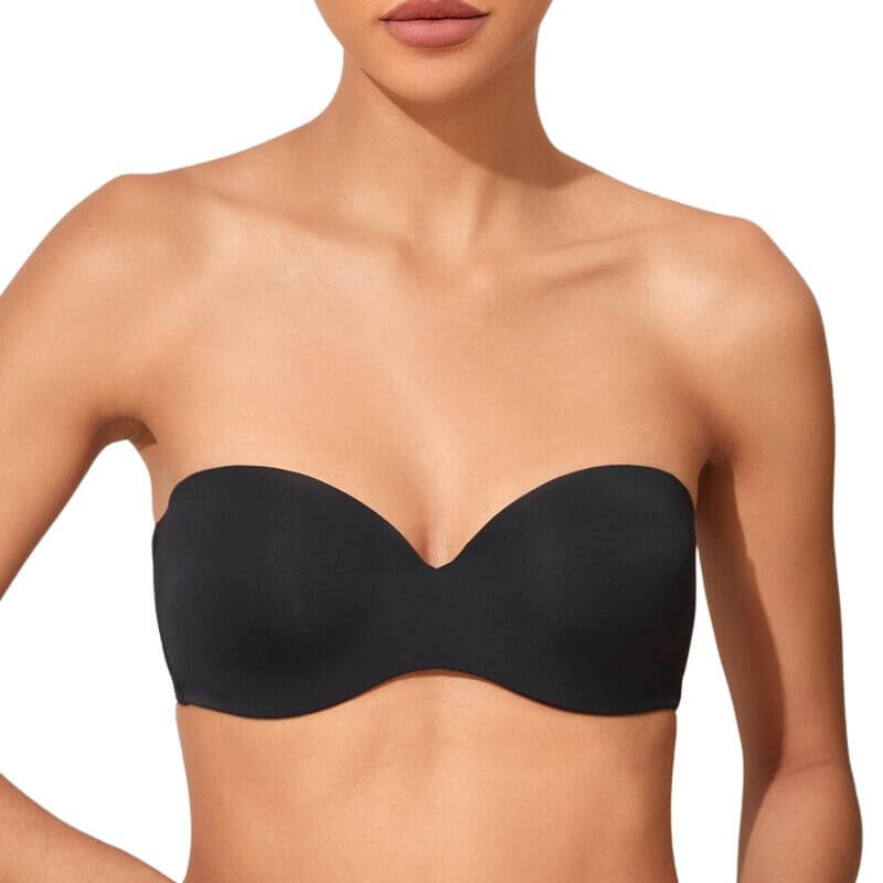 Youmylove Women Full Support Non-Slip Bra Strapless Push Up Plus Size Seamless Bra Convertible Bandeau Bra