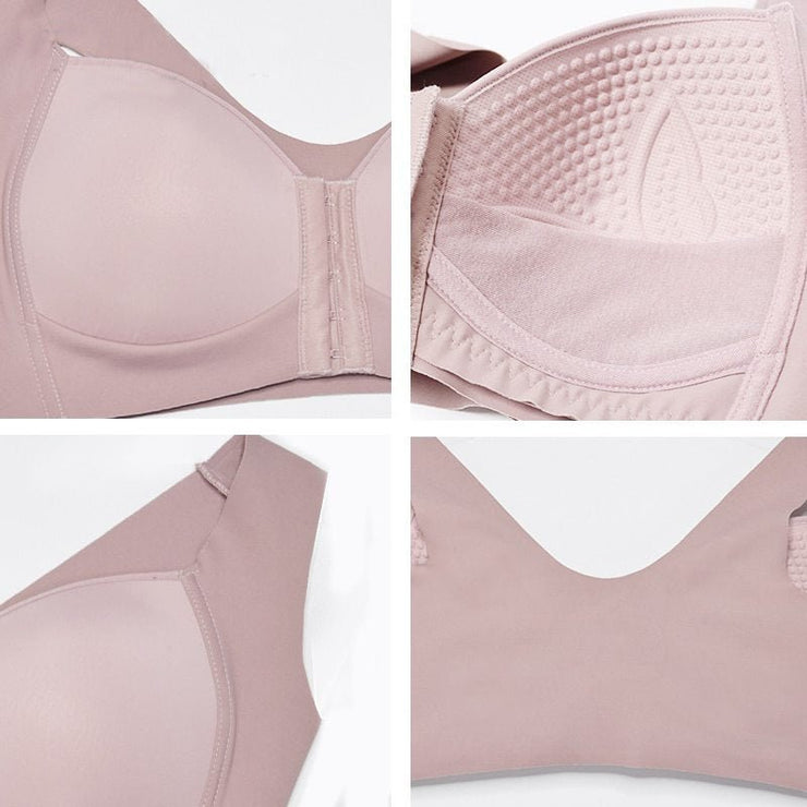 Plus Size Front Closure Seamless Push Up Bra Without Underwire