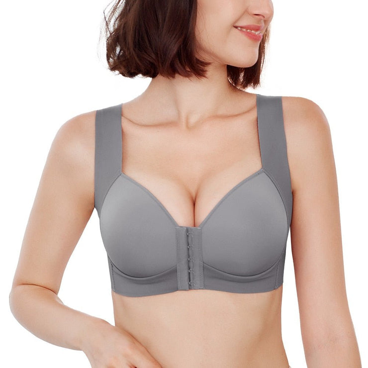 Women's Wireless Front Closure Bra With Seamless Push-Up And