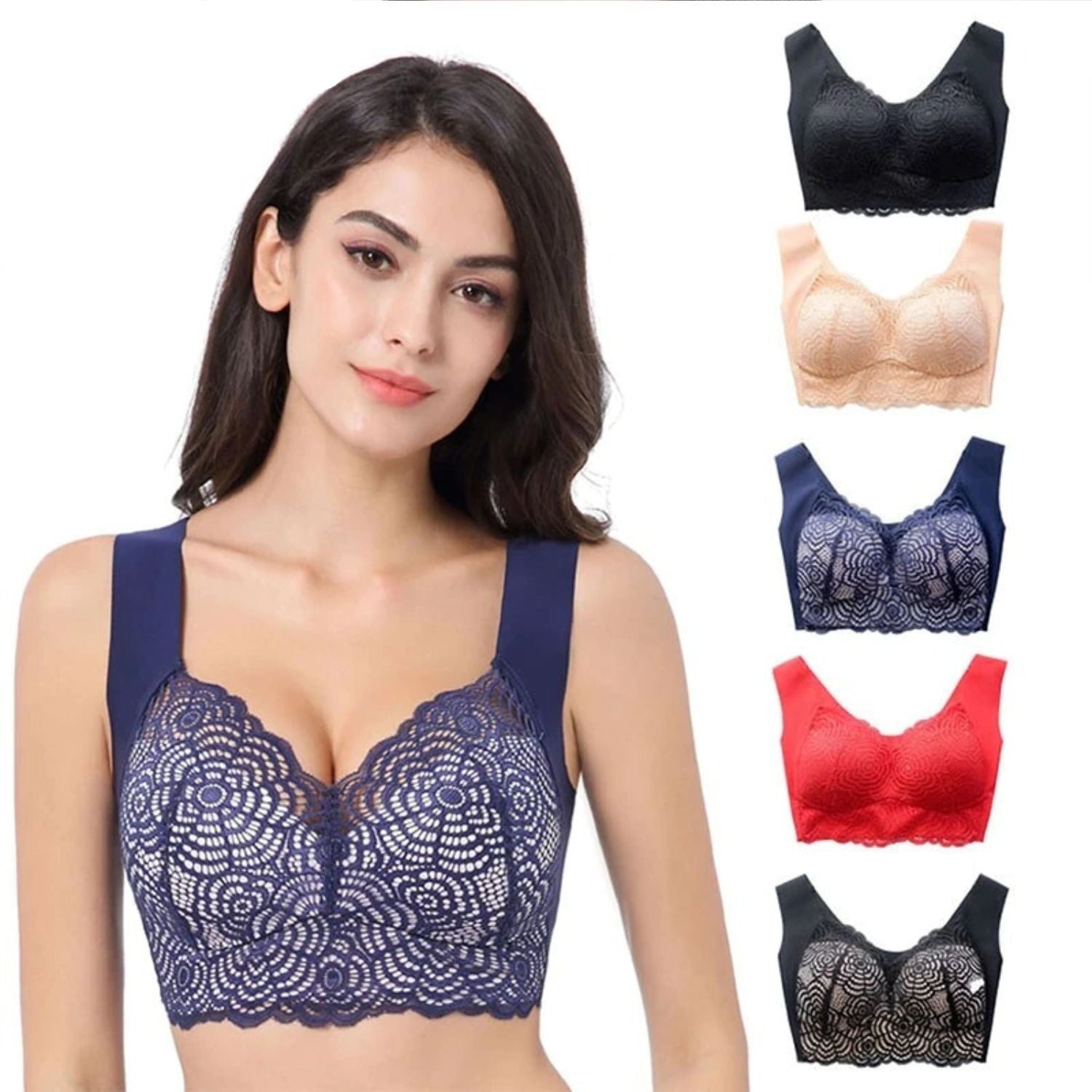 Magic Wire Free Lace Bras Thin Cup Plus Size - Magic Bra