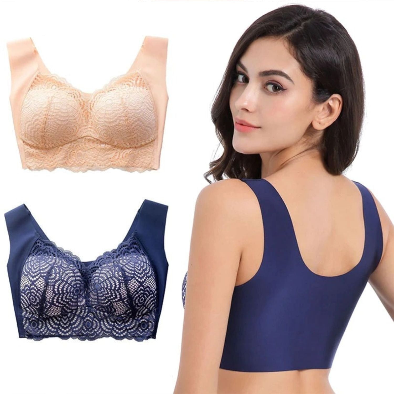 Magic Wire Free Lace Bras Thin Cup Plus Size - Magic Bra