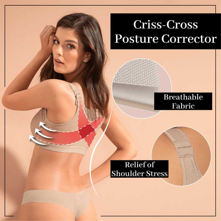 PostureGem Posture Corrector Wireless Bra,Women's Full Coverage Bra with  Adjustable Straps Comfort Workout Bra